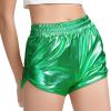 imagePerfashion Womens Metallic Shiny Shorts Sparkly Hot Yoga OutfitGreen