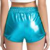 imagePerfashion Womens Metallic Shiny Shorts Sparkly Hot Yoga OutfitJewelry Blue