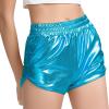 imagePerfashion Womens Metallic Shiny Shorts Sparkly Hot Yoga OutfitJewelry Blue