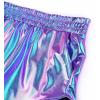 imagePerfashion Womens Metallic Shiny Shorts Sparkly Hot Yoga OutfitLaser Mermaid 13