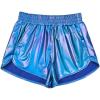 imagePerfashion Womens Metallic Shiny Shorts Sparkly Hot Yoga OutfitLight Blue 11