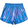 imagePerfashion Womens Metallic Shiny Shorts Sparkly Hot Yoga OutfitLight Blue 11
