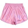 imagePerfashion Womens Metallic Shiny Shorts Sparkly Hot Yoga OutfitLight Pink 7