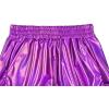 imagePerfashion Womens Metallic Shiny Shorts Sparkly Hot Yoga OutfitLight Purple 14