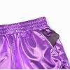 imagePerfashion Womens Metallic Shiny Shorts Sparkly Hot Yoga OutfitMiddle Purple 26