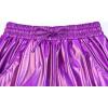 imagePerfashion Womens Metallic Shorts Summer Sparkly Hot Outfit Shiny Short PantsColourful Purple14