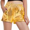 imagePerfashion Womens Metallic Shorts Summer Sparkly Hot Outfit Shiny Short PantsGold