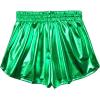 imagePerfashion Womens Metallic Shorts Summer Sparkly Hot Outfit Shiny Short PantsGreen