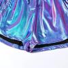 imagePerfashion Womens Metallic Shorts Summer Sparkly Hot Outfit Shiny Short PantsIllusion Purple