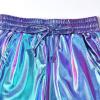 imagePerfashion Womens Metallic Shorts Summer Sparkly Hot Outfit Shiny Short PantsIllusion Purple