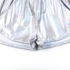 imagePerfashion Womens Metallic Shorts Summer Sparkly Hot Outfit Shiny Short PantsLaser Silver