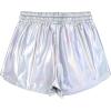 imagePerfashion Womens Metallic Shorts Summer Sparkly Hot Outfit Shiny Short PantsLaser Silver