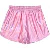 imagePerfashion Womens Metallic Shorts Summer Sparkly Hot Outfit Shiny Short PantsLight Pink 7