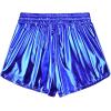 imagePerfashion Womens Metallic Shorts Summer Sparkly Hot Outfit Shiny Short PantsMineral Blue 24