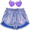 imagePerfashion Womens Metallic Shorts Summer Sparkly Hot Outfit Shiny Short PantsPoint Purple Blue 18
