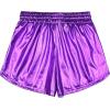 imagePerfashion Womens Metallic Shorts Summer Sparkly Hot Outfit Shiny Short PantsPurple05