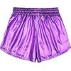 imagePerfashion Womens Metallic Shorts Summer Sparkly Hot Outfit Shiny Short PantsPurple26