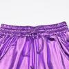 imagePerfashion Womens Metallic Shorts Summer Sparkly Hot Outfit Shiny Short PantsPurple26