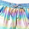 imagePerfashion Womens Metallic Shorts Summer Sparkly Hot Outfit Shiny Short PantsRainbow