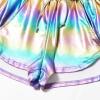imagePerfashion Womens Metallic Shorts Summer Sparkly Hot Outfit Shiny Short PantsRainbow
