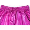 imagePerfashion Womens Metallic Shorts Summer Sparkly Hot Outfit Shiny Short PantsRose Red