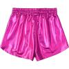 imagePerfashion Womens Metallic Shorts Summer Sparkly Hot Outfit Shiny Short PantsRose Red