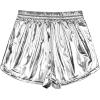 imagePerfashion Womens Metallic Shorts Summer Sparkly Hot Outfit Shiny Short PantsSilver