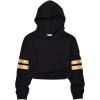 imageKids Girls Leather Plaid Long Sleeve Crop Top Hoddie Cropped SweatershirtsGold
