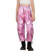 imagePerfashion Metallic Cargo Pants for Girls ampamp Womens Hip Hop Dance MultiPocket Joggers High Waist Pants 615YPink352