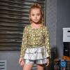 imagePerfashion Girls FlutterLong Sleeve Cotton TShirts Side Drawstring Tunic Blouse Round Neck Casual Tops for 413YearsFloral M47