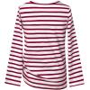 imagePerfashion Girls FlutterLong Sleeve Cotton TShirts Side Drawstring Tunic Blouse Round Neck Casual Tops for 413YearsStripes Burgundy29