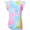 imagePerfashion Girls FlutterLong Sleeve Cotton TShirts Side Drawstring Tunic Blouse Round Neck Casual Tops for 413YearsTie Dye E39