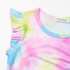 imagePerfashion Girls FlutterLong Sleeve Cotton TShirts Side Drawstring Tunic Blouse Round Neck Casual Tops for 413YearsTie Dye E39