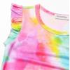 imagePerfashion Girls FlutterLong Sleeve Cotton TShirts Side Drawstring Tunic Blouse Round Neck Casual Tops for 413YearsTie Dye E40
