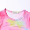 imagePerfashion Girls FlutterLong Sleeve Cotton TShirts Side Drawstring Tunic Blouse Round Neck Casual Tops for 413YearsTie Dye V68