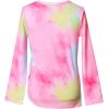 imagePerfashion Girls FlutterLong Sleeve Cotton TShirts Side Drawstring Tunic Blouse Round Neck Casual Tops for 413YearsTie Dye V68