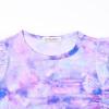 imagePerfashion Girls FlutterLong Sleeve Cotton TShirts Side Drawstring Tunic Blouse Round Neck Casual Tops for 413YearsTie Dyepurple G42