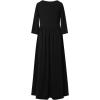 imagePerfashion Girls Maxi DressCottonCasualSleevelessLong Sleeve Crew Neck 615YBlack