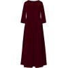 imagePerfashion Girls Maxi DressCottonCasualSleevelessLong Sleeve Crew Neck 615YBurgundy