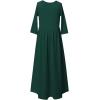 imagePerfashion Girls Maxi DressCottonCasualSleevelessLong Sleeve Crew Neck 615YDark Green010