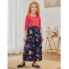 imagePerfashion Girls Maxi DressCottonCasualSleevelessLong Sleeve Crew Neck 615YRedspace Unicorn N05