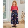 imagePerfashion Girls Maxi DressCottonCasualSleevelessLong Sleeve Crew Neck 615YRedspace Unicorn N05