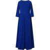 imagePerfashion Girls Maxi DressCottonCasualSleevelessLong Sleeve Crew Neck 615YRoyal Blue