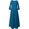 imagePerfashion Girls Maxi DressCottonCasualSleevelessLong Sleeve Crew Neck 615YTeal 04801