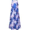 imagePerfashion Girls Maxi DressCottonCasualSleevelessLong Sleeve Crew Neck 615YTropical Plant Purple K37