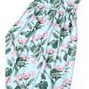 imagePerfashion Girls Maxi DressCottonCasualSleevelessLong Sleeve Crew Neck 615YTropical Plants H11