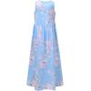 imagePerfashion Girls Maxi DressCottonCasualSleevelessLong Sleeve Crew Neck 615YWhite Flowers J78