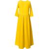 imagePerfashion Girls Maxi DressCottonCasualSleevelessLong Sleeve Crew Neck 615YYellow 66801