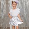 imagePerfashion Girls Metallic Wrap Skirt Sparkly Dance ALine Elastic Waist Skirt with Sunglasses 313 YearsSilver454