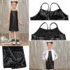 imagePerfashion Girls Sequin Dress Adjustable Spaghetti Strap Pencil Cami Midi Bodycon Dress Sparkly Party 615YBlack251